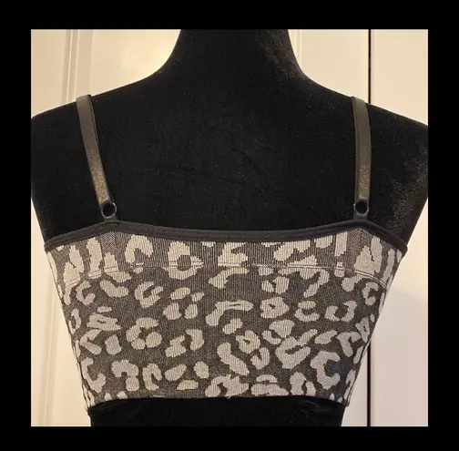 Leopards black and gray sports bra
