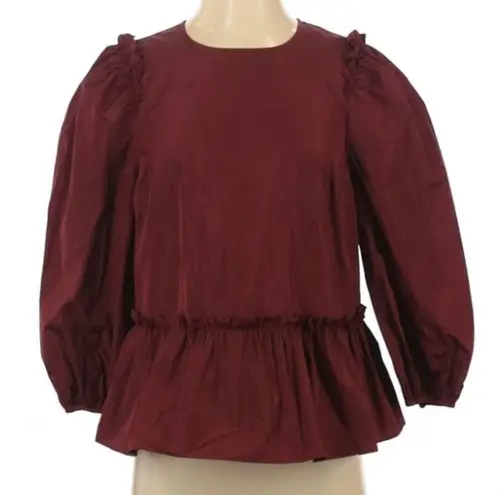 Sangria NWT Cinq a Sept Jackie Three-Quarter Puff-Sleeve Top in