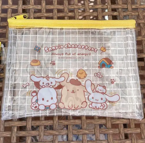 Sanrio Clear Zipper Bag With Puppies