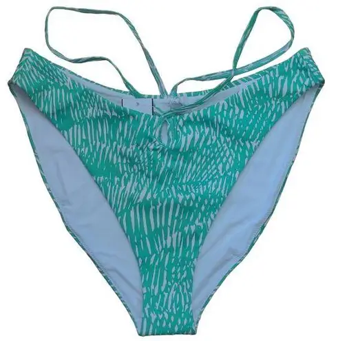 Jonathan Simkhai Alfani Abstract Print Bikini Bottom Kelly Abstract L New Green Size L