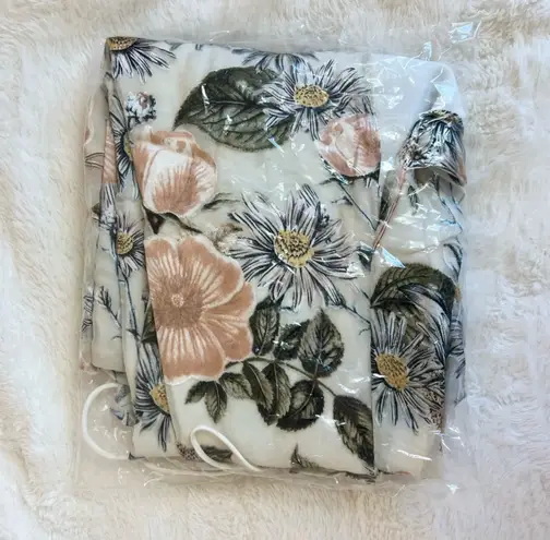 New Summer Floral Print Satin Barbie Sleeveless Midi Dress Size Medium Multi