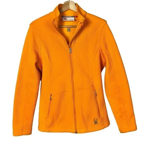 Spyder Endure Tangerine Bright Orange Sweater Fleece Lined Jacket L