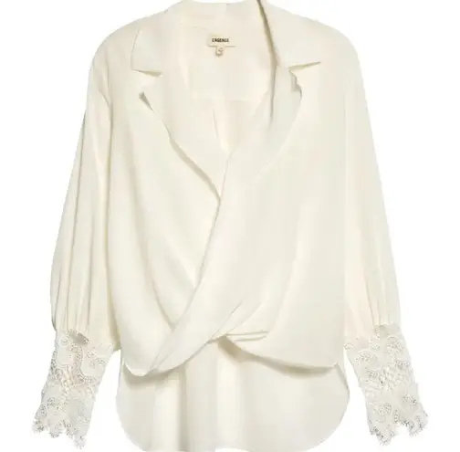 L'Agence L’AGENCE Joah Silk Blouse in Ivory Size XL