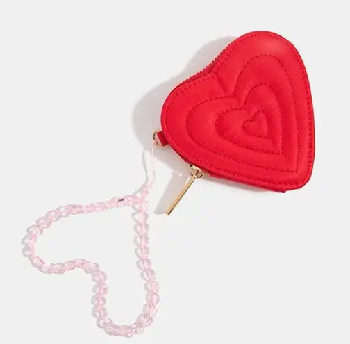 SkinnyDip London Women's Heart Quilted Coin Purse in Red, New with Tag Red