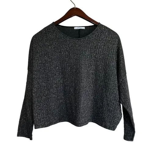 ZARA  Black Metallic Cozy Comfy Medium Sweater