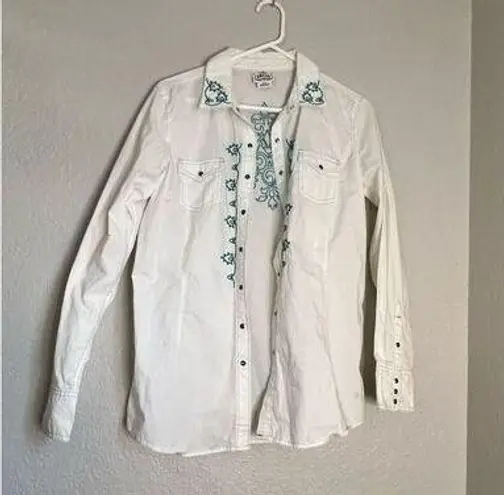 Ariat  pearl snap button down western shirt Sz L