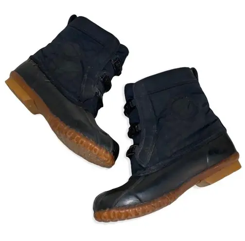 Roffe Vintage Black Low Removable Fur Lined Winter Rain Duck Boots Size 7