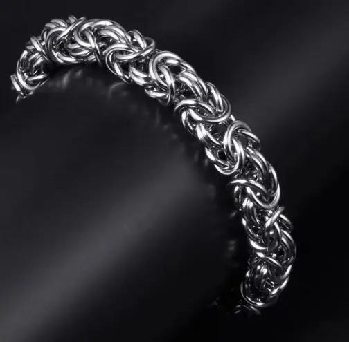 Link Chain Bracelet for Men Women,Streetwear Punk Hip Hop Unisex Bracelet Silver