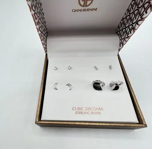 Giani Bernini 4-Pc. Set Cubic Zirconia Hoop & Stud Earrings in Sterling Silver M