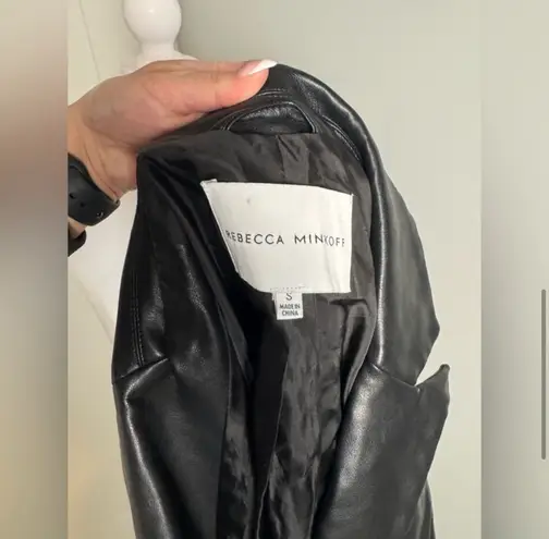 Rebecca Minkoff Black Lambskin Leather Blazer/Size Small