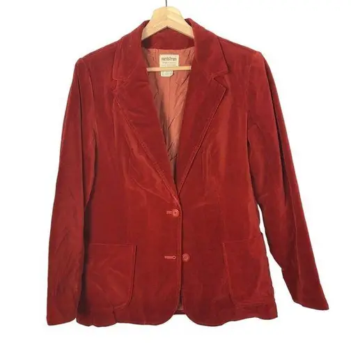 Nordstrom  Vintage Velvet Rust Orange Two Button Blazer M