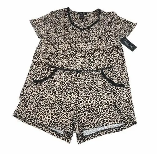 René Rofé Animal Print Pajama Set, Brown, Small
