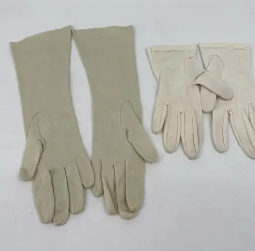 Lot Of 2 VTG Cotton Women's Fashion Gloves Kay Hansen Washable Long Short