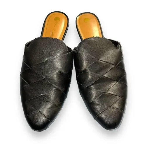 Big Buddha Womens Woven Mules Slip On Big Weave Shoes Slides Black Vegan Size 7