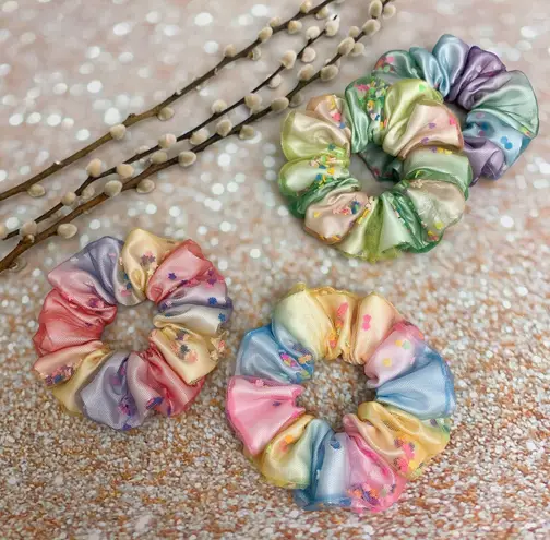 Ombré Confetti Shaker Scrunchie Hair Tie Hair Accessories Multiple