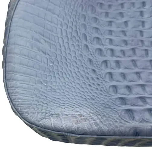 Brahmin Marianna Melbourne Leather Tote Bag Periwinkle Blue Croc Embossed