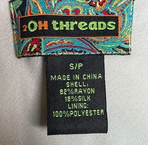 2OH Two Old Hippies Jean Marie Velour Paisley Print Maxi Dress Sz S Blue Red Boh