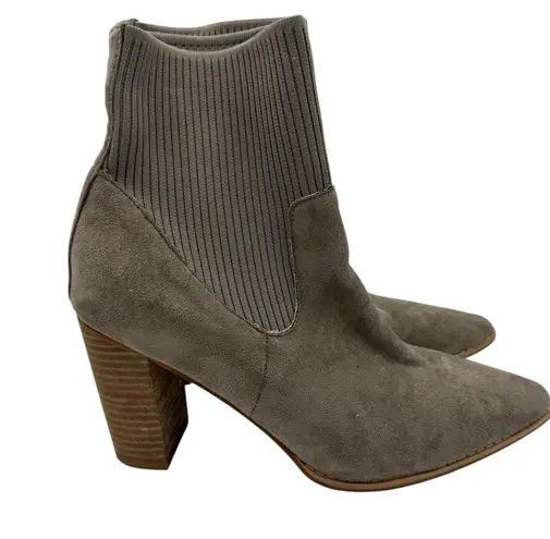 Oasis Society Grey Beige Sock Ankle Booties Boots Size 9 Gray
