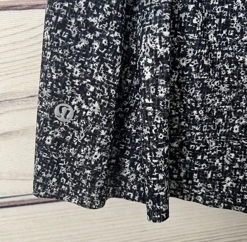 Lululemon Lost in Pace Black Floral Patterned Skirt Built in Shorts