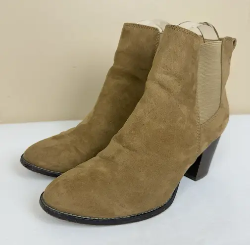 J.Crew  Rory Camel Microsuede Heel Ankle Boots, Size 6.5 - Image 1