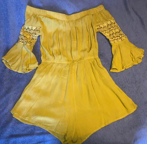 Blush Mustard Yellow Medium Romper