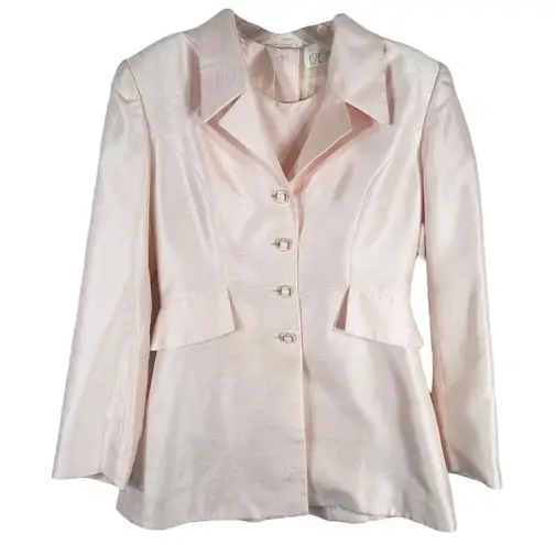 Cache  Size 8 Blazer Set Coat and Cami VTG Light Pink Shiny Lined Buttons 595