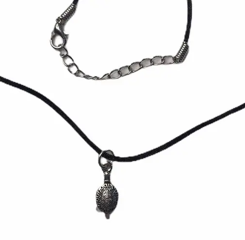 Handmade Hand Crafted Necklace Tortoise Silver Silk Cord #8