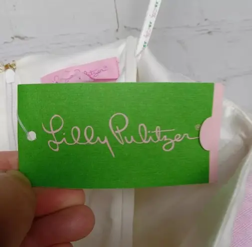 Lilly Pulitzer Jordan Strapless Dress Silk Sparkle Pink Corded Size 4 NEW NWT