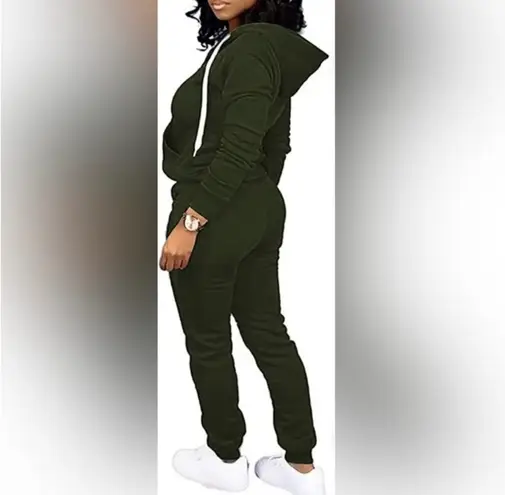 Women's Two Piece Outfits Sets Long Pants Casual Matching Clothing S,M Green Size M