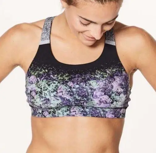 Lululemon  energy bra (Nulux) size 4 vivid vision energy bra 50g black multicolor