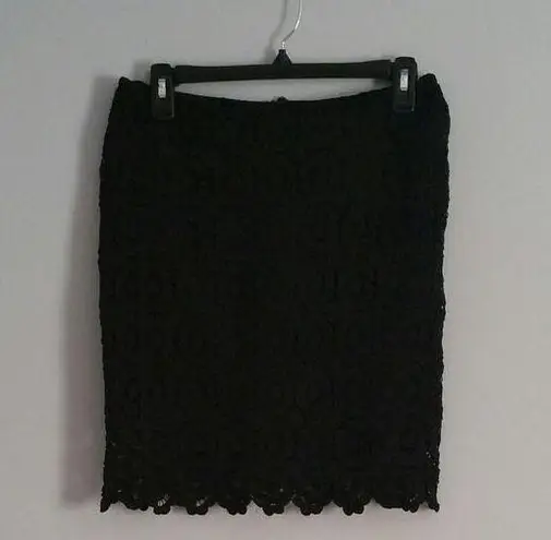 Joe Fresh Black Lace Pencil Straight Skirt Size 0