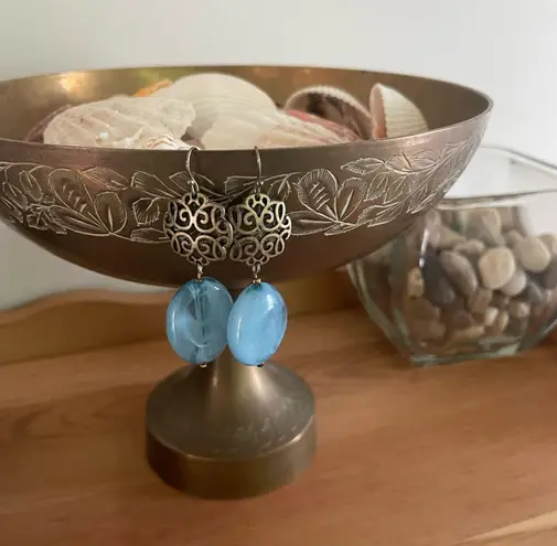 Dana Buchman Blue Wave Beaded Dangle Earrings