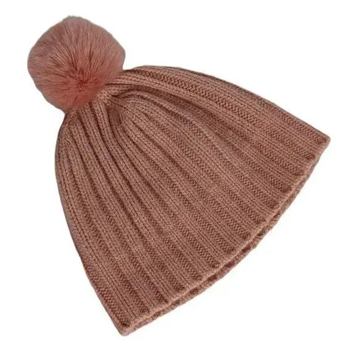 J.Crew  Wool & Cashmere Pom Pom Beanie Knit Cap Pink