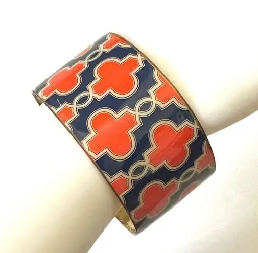 Mud Pie geometric orange and blue cuff bracelet