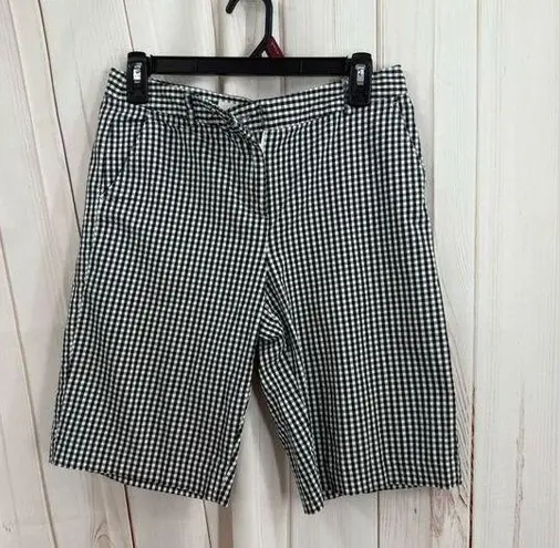 Kate Hill Women’s 4 Black Gingham Bermuda Shorts