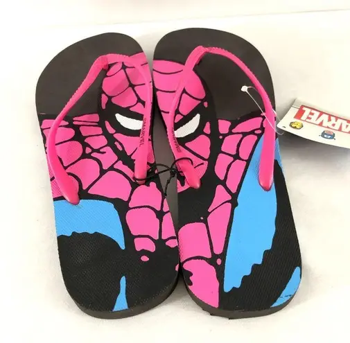 Marvel Womens Spiderman Flip Flop Sandals US 10