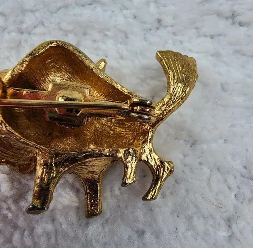 Bull Cow Pin Brooch Jewelry Gold Color Metal Western Ranch Farm Cowboy Cowgirl