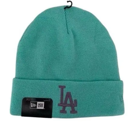 New Era LA Los Angeles Dodgers Cuffed Knit Beanie Winter Hat World Series | OS Green