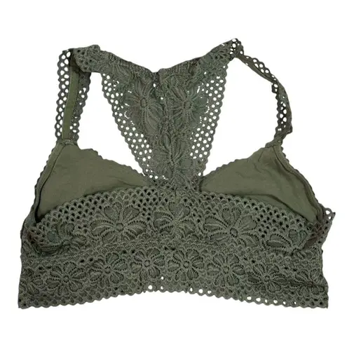 Aerie green floral lace racerback bralette