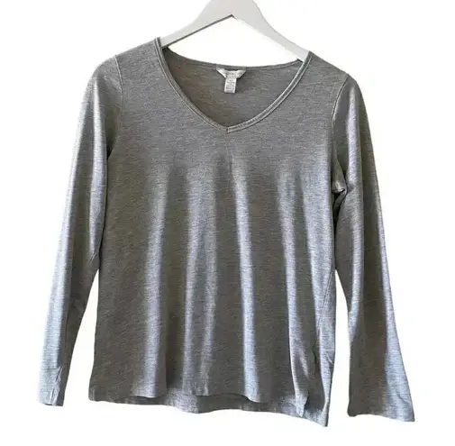 Charter Club Intimates Gray V-Neck Long Sleeves Cozy Cotton Pajama SZ XS # 1371