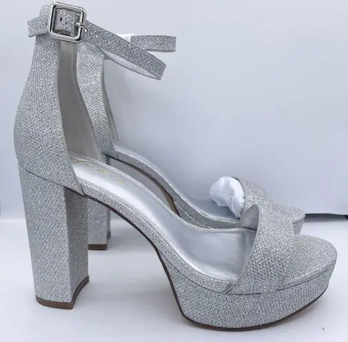 Ankis platform silver glitter 4inch heels women Size 7