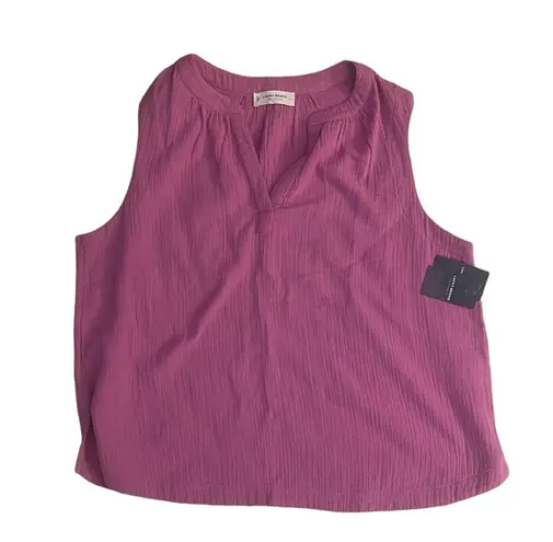 Lucky Brand  Women's Sleeveless Popover Shirt Super Pink Size Large New With Tags