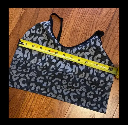 Leopards black and gray sports bra