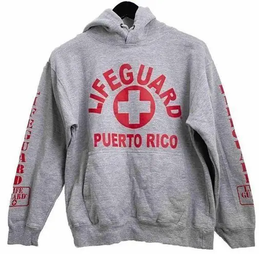 Lifeguard Puerto Rico Heathered Gray Pullover Hoodie Size S