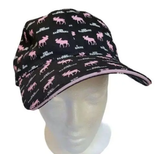 Eastern Illustrating New Hampshire 100% Cotton Moose Hat Baseball Cap New Black