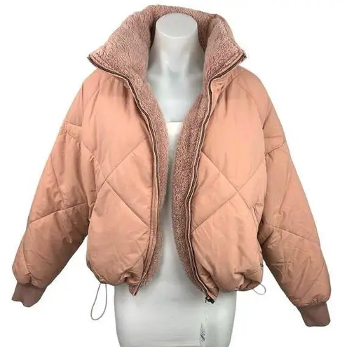 American Eagle  Outfitters NWT Pink Reversible Quilted Zip Up Puffer Jacket Sz S