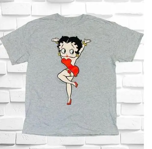 Betty Boop Vintage 90s Unbranded Unisex Adult Large Gray  T-shirt • Graphic Tee