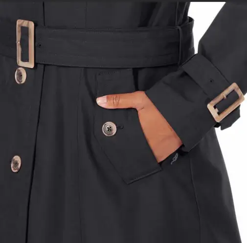 Pendleton Black Waterproof Longline Belted Trench Coat Jacket Size Small NWT