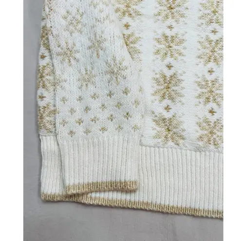 Workshop Republic Clothing NWT Womens Sweater Size S Fair Isle Cream Gold Cozy
