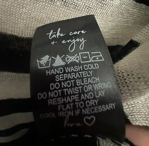 Nic+Zoe Featherweight Striped Tank Size XXL In Black Multi Linen Blend NWT